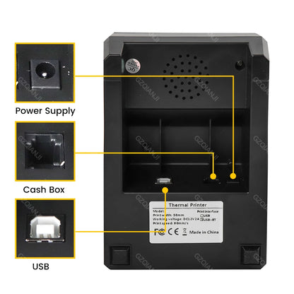 Mini Bluetooth Thermal Printer Wireless UBS Desktop 58Mm Receipt Bill Printers Loyverse POS Free App SII on Android Ios Windows